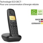 Gigaset a270 t�l�phone dect identification de l'appelant noir
