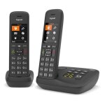 Gigaset c575a duo - t�l�phone sans fil - syst�me de r�pondeur avec id d'appelant - eco dectgap - noir ...