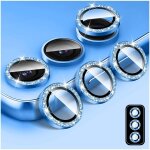 Glitter camera lens protector for samsung galaxy s24, tempered glass camera cover individual metal rings ...
