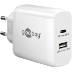Goobay 65410 chargeur d'appareils mobiles casques, ordinateur portable, smartwatch blanc secteur int�rieure ...