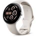 Google pixel watch 3 - botier 45 mm - argent poli - bracelet porcelaine - bluetooth