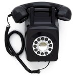Gpo 746 wall noir - tlphone mural rtro bouton poussoir