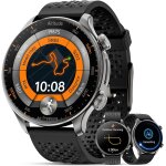 Gps montre connecte homme, 1, 60  amoled ronde sport smartwatch, connexion des ecouteurs bluetooth / ...