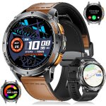 Gps montre connecte homme avec appel bluetooth, 1. 43 amoled montre podometre avec lampe poche led, ...
