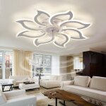 Grande lustre ventilateur de plafond chambre led dimmable ventilateur plafond avec lumiere rversible ...