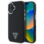 Guess coque grained triangle magsafe iphone 16 black