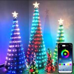 Guirlande lumineuse a 200 led, 20m, bluetooth, application intelligente de contr�le, lumi�re f�erique ...