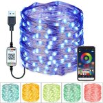 Guirlande lumineuse ferique 300led, 30m, usb, bluetooth, contrle via application intelligente, pour ...