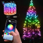 Guirlande lumineuse led usb pour arbre de no�l, avec t�l�phone intelligent, bluetooth, application, t�l�comman ...