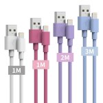 Hamiltion - c�ble iphone, chargeur iphone, [3m + 2m + 1m + 1m, lot de 4] [certifi� mfi] chargeur rapide ...