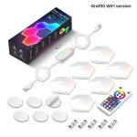 Hexagones appliques murales rgb app - compatible contrle usb lampe de nuit ambiante pour dcor de salle ...