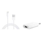 Hobbytech - pack 2 accessoires c�ble dock iphone 5 et adaptateur secteur 1a blanc