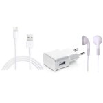 Hobbytech - pack 3 accessoires c�ble dock iphone 5, adaptateur secteur 2a et ecouteurs
