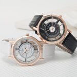 Hommes femmes vintage creux cadran rond quartz pas de chiffres faux cuir montre - bracelet exquis pour ...