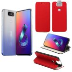 Housse asus zenfone 6 zs630kl rouge - etui coque zenfone 6 protection antichoc a rabat smartphone 2019 ...