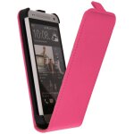 Housse coque etui a rabat en simili cuir rose pour htc one mini (m4)