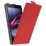 Housse coque etui a rabat en simili cuir rouge pour sony xperia z Housse coque etui a rabat en simili cuir rouge pour sony xperia z