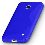Housse coque souple en gel s - line bleue pour nokia lumia 630 et lumia 635