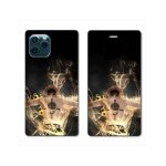 Housse cuir portefeuille pour iphone 11 pro (5, 8) manga one piece ace noir