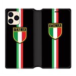 Housse cuir portefeuille pour iphone 12 mini italie 3 noir