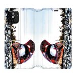Housse cuir portefeuille pour iphone 12 / 12 pro moto casque cross