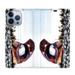 Housse cuir portefeuille pour iphone 13 pro moto casque cross