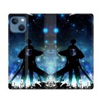 Housse cuir portefeuille pour iphone 14 pro plus (6. 7) manga attaque titans levi