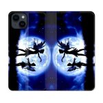 Housse cuir portefeuille pour iphone 15 (6, 1) fantastique fee lune