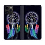 Housse cuir portefeuille pour iphone 15 pro plus (6, 7) zen attrape reve multicolore