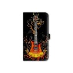 Housse cuir portefeuille pour iphone 7 / 8 / se (2020 / 2022) guitare