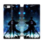 Housse cuir portefeuille pour iphone 7 / 8 / se (2020 / 2022) manga attaque titans levi