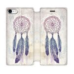 Housse cuir portefeuille pour iphone 7 / 8 / se (2020 / 2022) zen attrape reve blanc