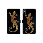 Housse cuir portefeuille pour iphone x / xs animaux maori