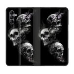 Housse cuir portefeuille pour samsung galaxy a04s tete de mort triple Housse cuir portefeuille pour samsung galaxy a04s tete de mort triple