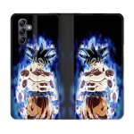 Housse cuir portefeuille pour samsung galaxy a05s manga dragon ball sangoku noir