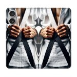 Housse cuir portefeuille pour samsung galaxy a06 kimono ceinture
