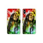 Housse cuir portefeuille pour samsung galaxy a10 bob marley color