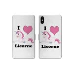 Housse cuir portefeuille pour samsung galaxy a10 licorne i love fr Housse cuir portefeuille pour samsung galaxy a10 licorne i love fr