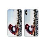 Housse cuir portefeuille pour samsung galaxy a10 moto casque cross