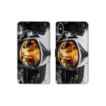 Housse cuir portefeuille pour samsung galaxy a10 pompier casque feu