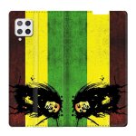 Housse cuir portefeuille pour samsung galaxy a12 bob marley drapeau