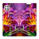 Housse cuir portefeuille pour samsung galaxy a12 fleur lys color