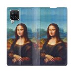 Housse cuir portefeuille pour samsung galaxy a12 peinture joconde
