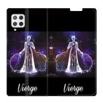 Housse cuir portefeuille pour samsung galaxy a12 signe zodiaque 2 vierge