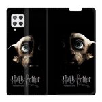 Housse cuir portefeuille pour samsung galaxy a12 wb license harry potter hollows dobby