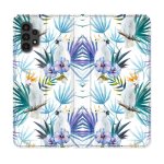 Housse cuir portefeuille pour samsung galaxy a13 4g animal perroquet peinture