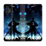 Housse cuir portefeuille pour samsung galaxy a13 4g manga attaque titans levi