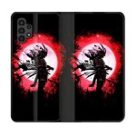 Housse cuir portefeuille pour samsung galaxy a13 4g voyage japon samourai