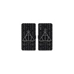 Housse cuir portefeuille pour samsung galaxy a20e wb license harry potter pattern triangle noir