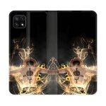 Housse cuir portefeuille pour samsung galaxy a22 5g manga one piece ace noir